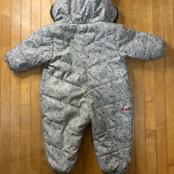 unisex extrem infant/ baby snow suit in gray and red - Picture 12 of 15
